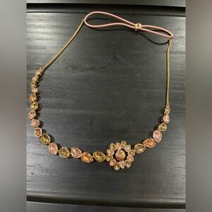 EUC Henri Bendel Elegant Rose Gold and Pink Gemstone headband